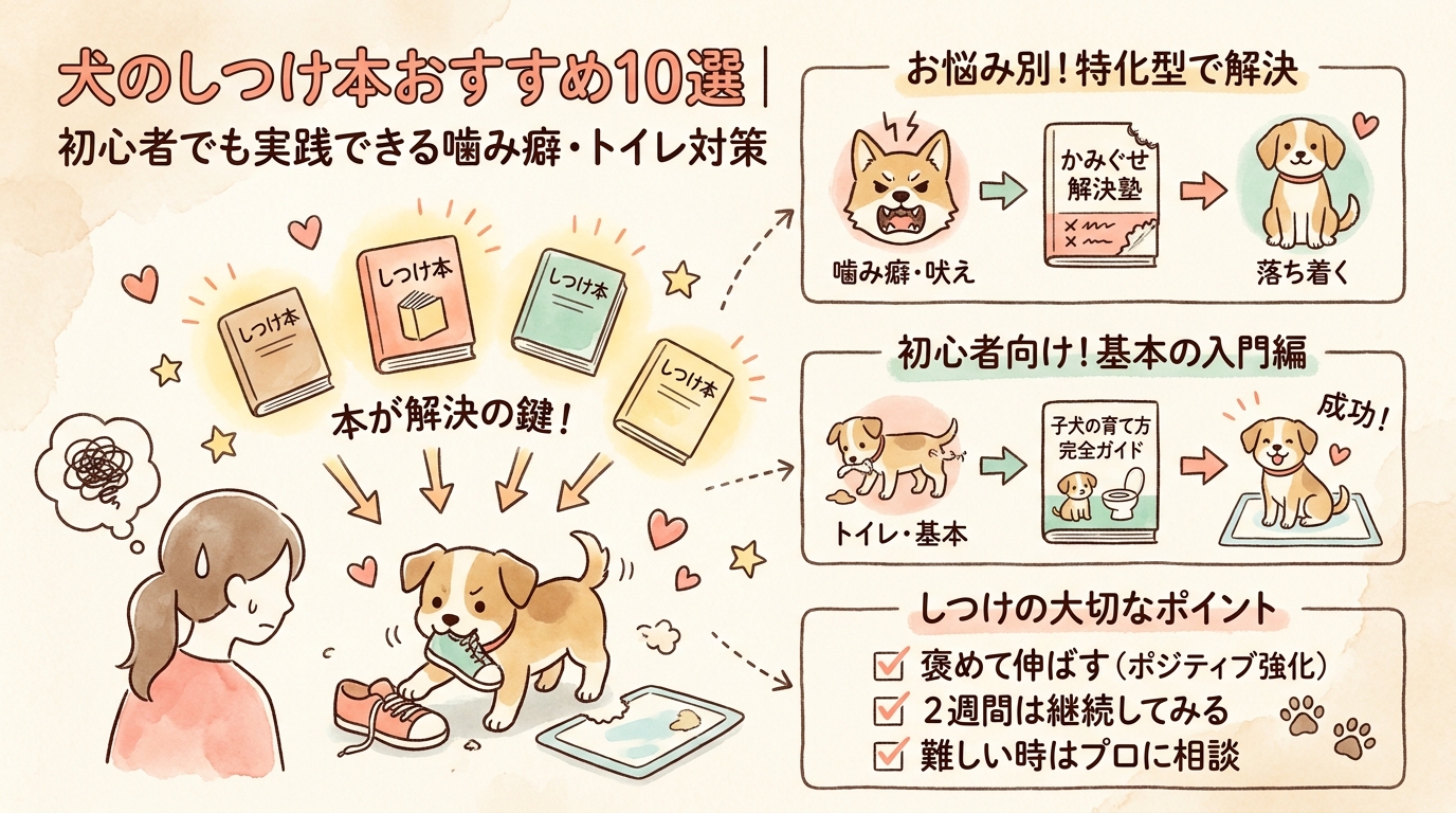 犬のしつけ本おすすめ10選｜初心者でも実践できる噛み癖・トイレ対策 アイキャッチ（PC用）